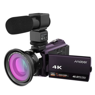 Câmera de vídeo digital Andoer 4K 1080P 48MP WiFi