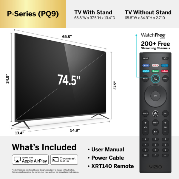 VIZIO 75 polegadas Classe 4K UHD Quantum Smartcast Smart TV - Imagem 4