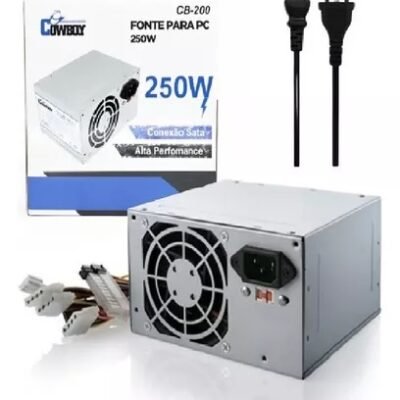 Fonte De Alimentação Para Pc Cowboy Atx 250w Cor Prata